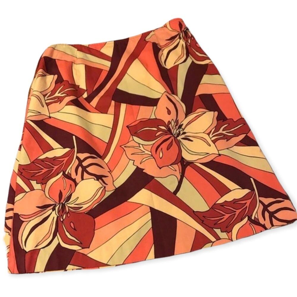 NWOT Talbots Tropical Flower Retro Skirt 6